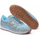 Glitter Sequin Lace Up Casual Sneakers -Light Blue image