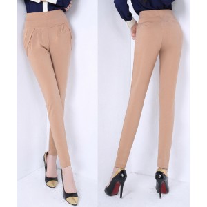 Women Casual Harem Pants Spring and autumn Trousers - Brown