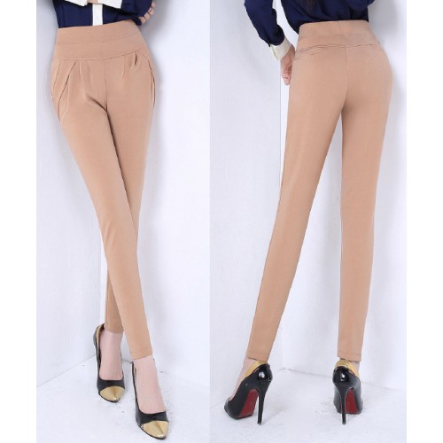 Women Casual Harem Pants Spring and autumn Trousers - Brown image