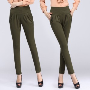 Women Casual Harem Pants Spring and autumn Trousers Real Shot -  GREEN