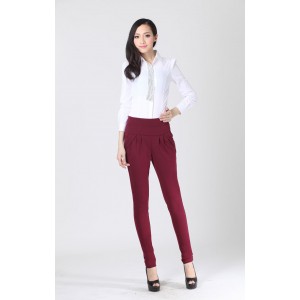 Women Casual Harem Pants Spring and autumn Trousers Real Shot - RED