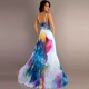 Casual Swing Floral Print Sleeveless Maxi Dress - White image
