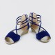 Fashion Comfort Solid Strap Low-heeled Sandals - Blue image