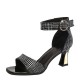 New Fish Mouth European Style Belt Buckle High Heel Sandal - Black image