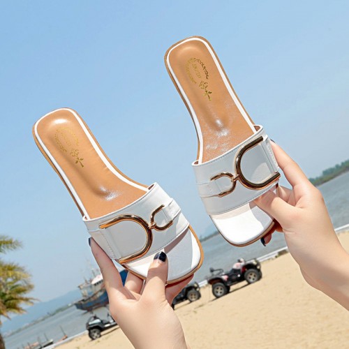  Casual Fashion Flip Flop Casual Flat Slippers - White image