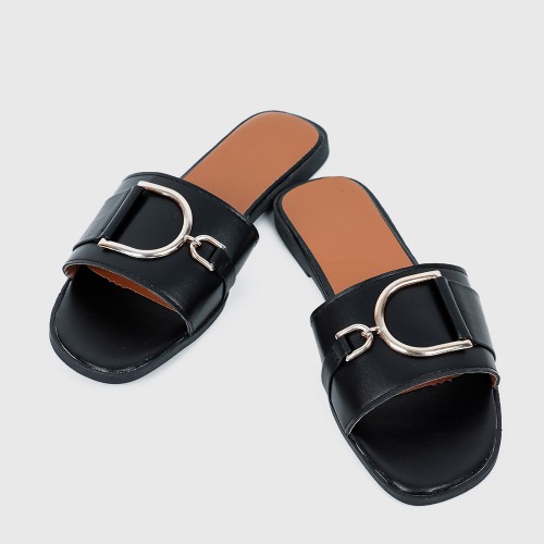 Casual Fashion Flip Flop Casual Flat Slippers - Black image