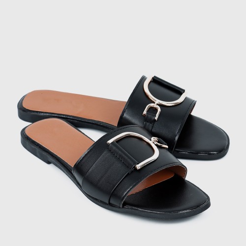 Casual Fashion Flip Flop Casual Flat Slippers - Black image