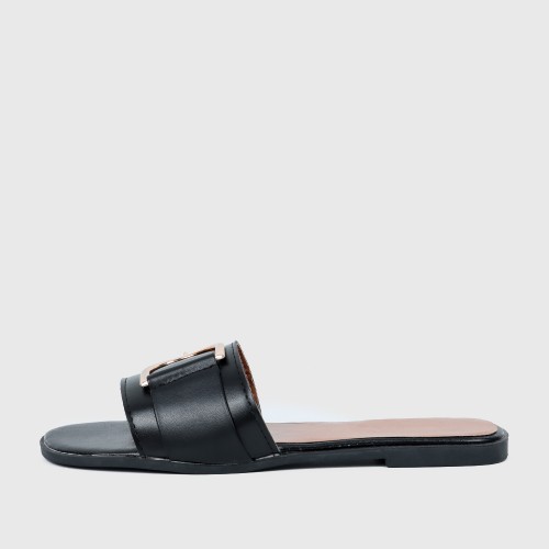 Casual Fashion Flip Flop Casual Flat Slippers - Black image