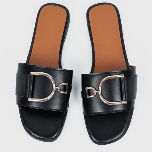 Casual Fashion Flip Flop Casual Flat Slippers - Black image