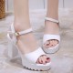 Classic Buckle Strap Open Strap Style High Heel Sandal -White image