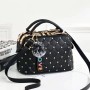 Fashion Rivet Casual Korean Style Women Shoulder Bag - Black
