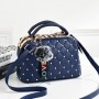 Fashion Rivet Casual Korean Style Women Shoulder Bag - Blue