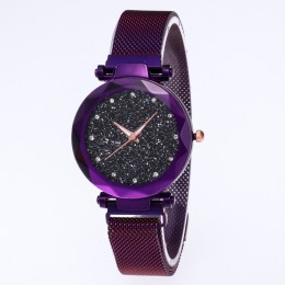 Sky Diamond Printed Magnetic Strap Bracelet Watch-PURPLE