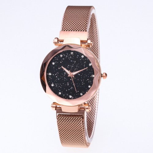 Sky Diamond Printed Magnetic Strap Bracelet Watch-Golden image