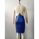 Trending Hot V Neck Slim Fitted Sequined Party Dress - Blue image
