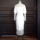 Hot Hollow Round Neck Lantern Sleeves Party Dress - White image