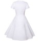 Elegant Polka Dot Stitched A-line Midi Skirt Fashion Dress - White | image