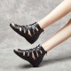 Comfortable Leather Fish-mouth Wedge Sandals Shoes - Black| image