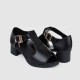 Trendy Fish Mouth Buckle Sandal Casual Shoes - Black image