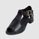 Trendy Fish Mouth Buckle Sandal Casual Shoes - Black image