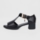 Trendy Fish Mouth Buckle Sandal Casual Shoes - Black image