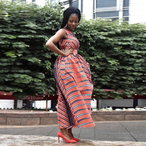 Latest Design Digital Printed Sleeveless Maxi Casual Dress - Red image