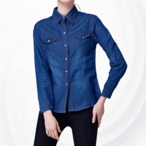 New Trending Fashion Denim Dual Pocket Full Sleeve Shirt - Blue