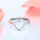 Simple Charm Best Friends Carved Hollow Heart Ring-Silver image