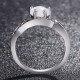 Rainbow Color Heart Style Fire Opal Womens Ring-Silver image