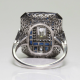 Unique Design Big Stone Silver Ring For Womens-Green image