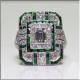 Unique Design Big Stone Silver Ring For Womens-Green image