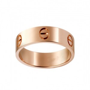 Women's Love Design Cartier Style Titanium Steel Ring-Rose Gold