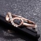 Simple Style "8" Shape Zircon Stones Fashion Ring-Gold image
