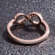 Simple Style "8" Shape Zircon Stones Fashion Ring-Gold image