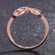 Simple Style "8" Shape Zircon Stones Fashion Ring-Gold image