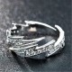 Antique Irregular Geometric Fashion Adjustable Zircon Ring-Silver image
