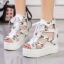 New Summer Peep-toe Wedge Platform Sandals - White