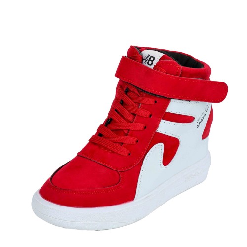 Latest Style High Top Women's Hidden Wedge Sneaker Shoes - Red image