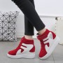 Latest Style High Top Women's Hidden Wedge Sneaker Shoes - Red