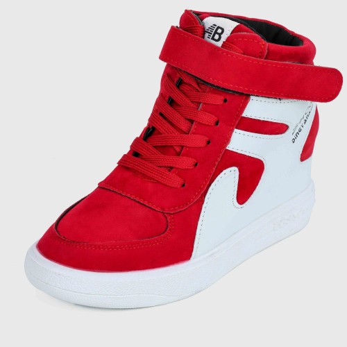 Latest Style High Top Women's Hidden Wedge Sneaker Shoes - Red image