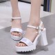 Roman Style Strap Open Toe High Heel Sandal - White image