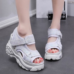Trendy Open Toe High Thick Heel Chunky Sandal - White