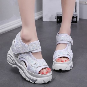 Trendy Open Toe High Thick Heel Chunky Sandal - White