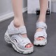 Trendy Open Toe High Thick Heel Chunky Sandal - White image
