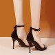 Open Toe Stiletto Pencil Heel Buckle Sandal-Black image