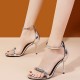 Open Toe Stiletto Pencil Heel Buckle Sandal-Silver image