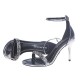 Open Toe Stiletto Pencil Heel Buckle Sandal-Silver image