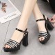 Fish Mouth Padded High Heel Sandals - Black image