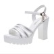 Fish Mouth Padded High Heel Sandals - Silver image