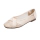 Elegant Designed Hollow Out Ladies Flats - Beige image